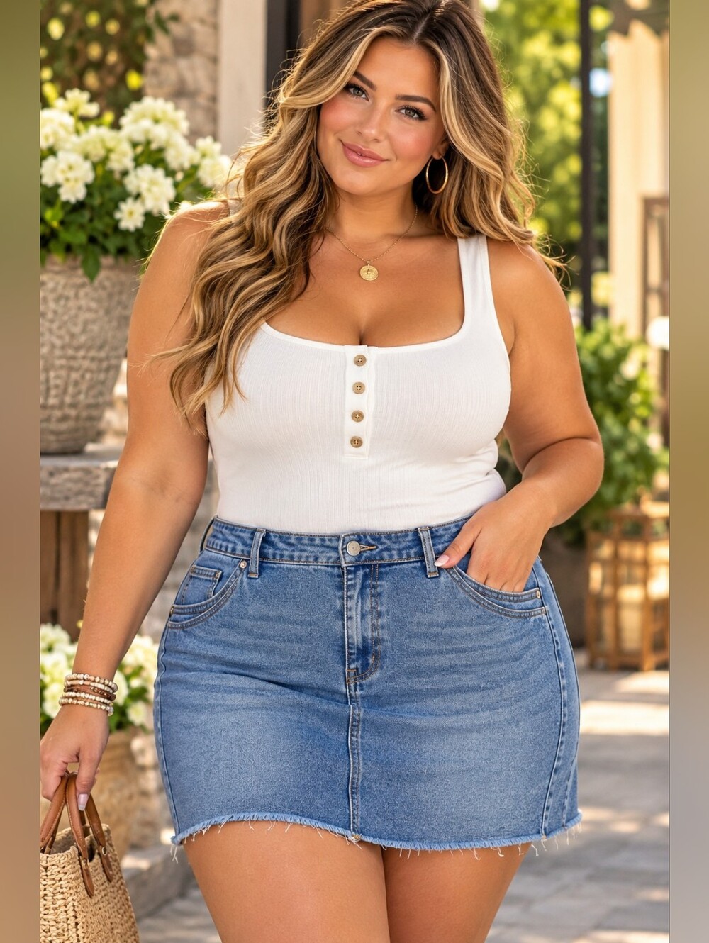 NWT Time and Tru Denim Mini Skirt Plus Size 18 Blue Stretch Jean Skirt Raw Hem